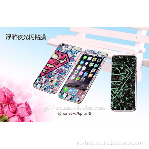 HUYSHE 0.3mm thickness cartoon tempered glass screen protector for iphone 6 6plus front and back accept customize
